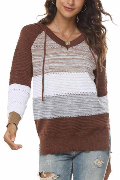 Striped Color-block Knitted Sweater