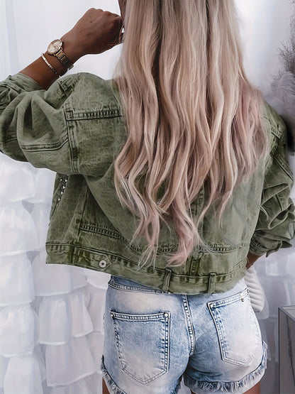 Studded Denim Cotton Jacket Coat