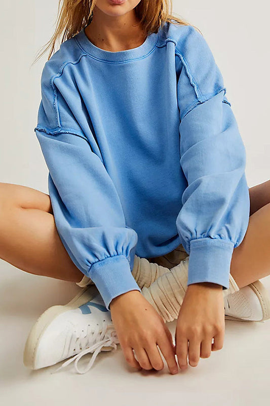 Loose Outerwear Advanced Long-sleeved Raw Edge Pullover Sweater