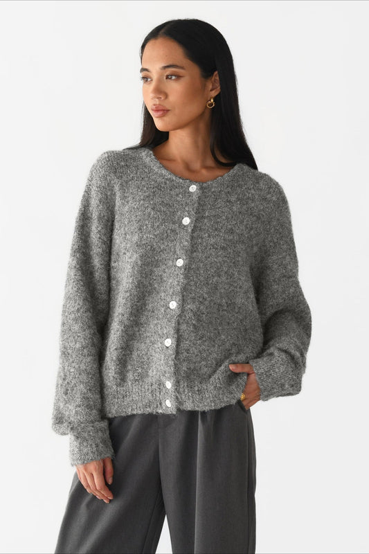 Color Wool Blend Cardigan