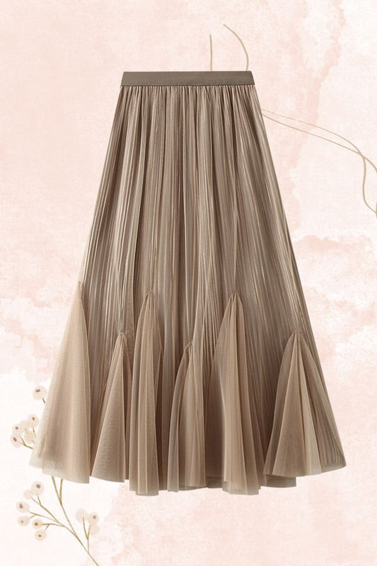 Retro Slimming Fishtail Skirt With Wide Swing