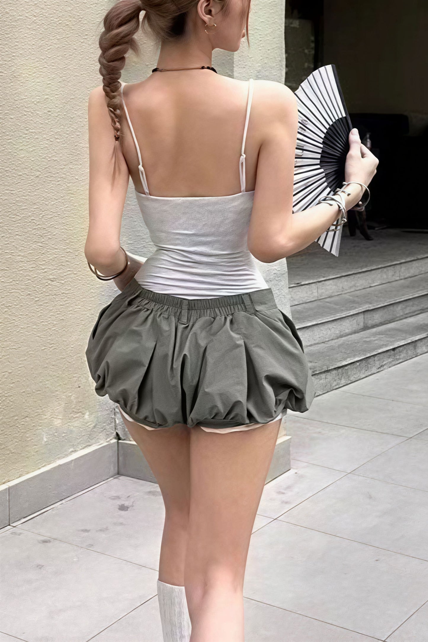 Low Waist Tulip Hem Shorts