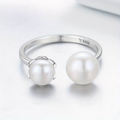Silver Pearl Open Ring