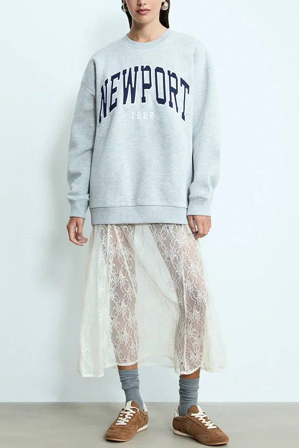 Feeling Lace Elastic Waist Maxi Skirt