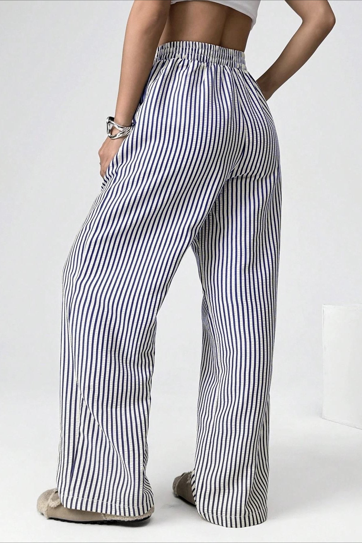 High Waist Striped Pants