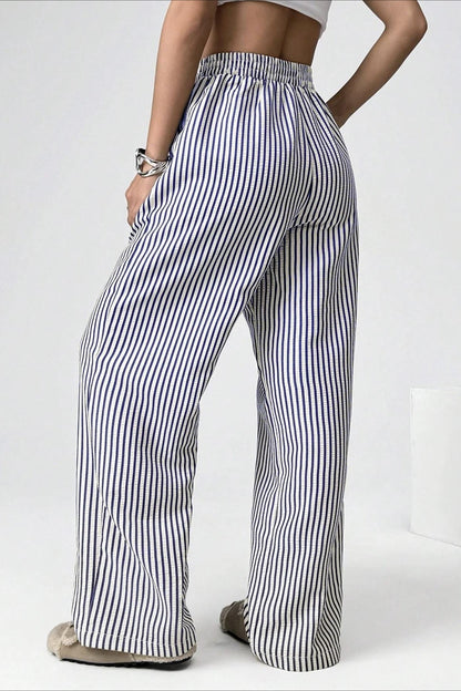 High Waist Striped Pants
