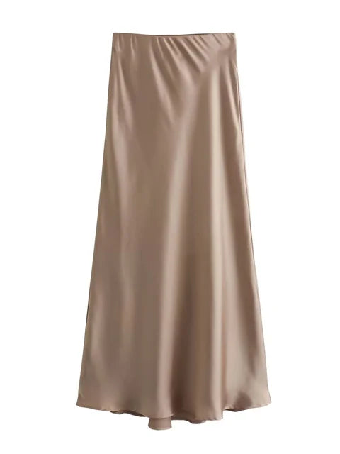 White High Waist Slim Maxi Skirt – Patchwork Summer Long Skirt