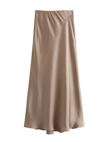 White High Waist Slim Maxi Skirt – Patchwork Summer Long Skirt