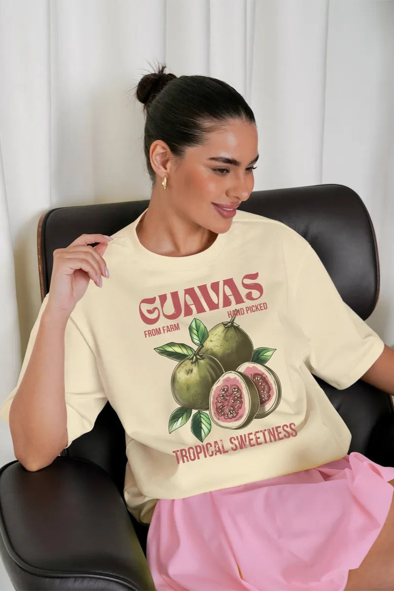 Loose Cotton Fruit Print T-shirt