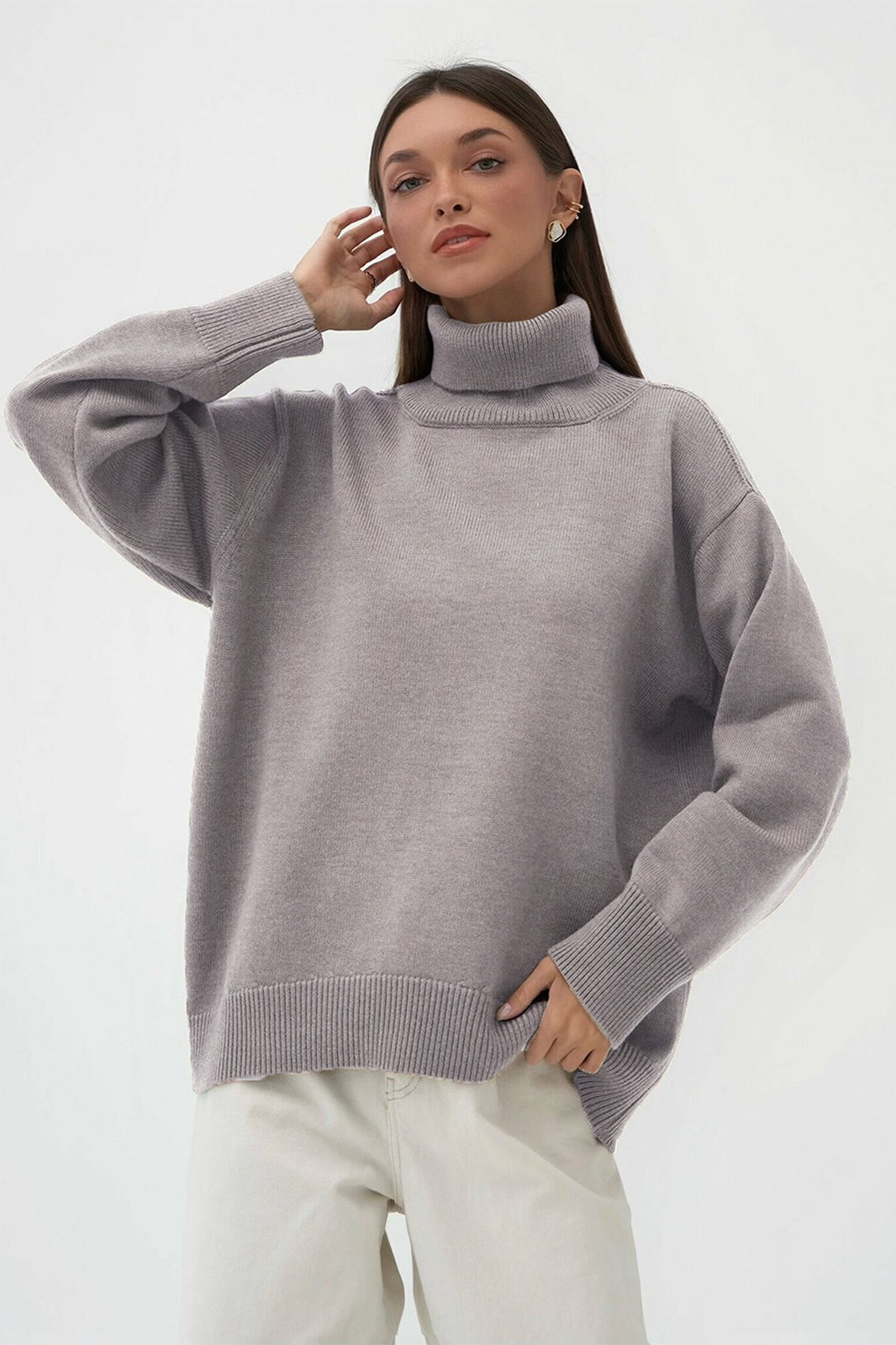 Basic Knit Turtleneck Sweater