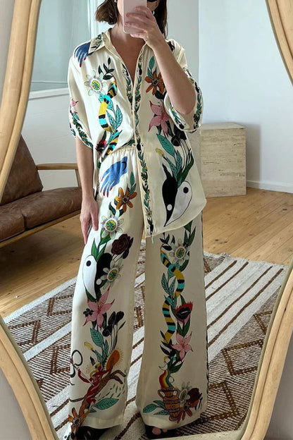 Flower Jungle Print Two-piece Set
