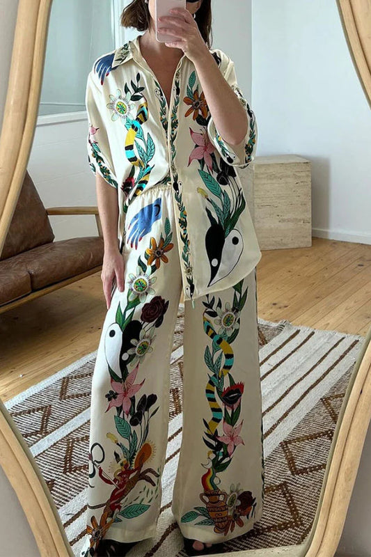 Flower Jungle Print Two-piece Set