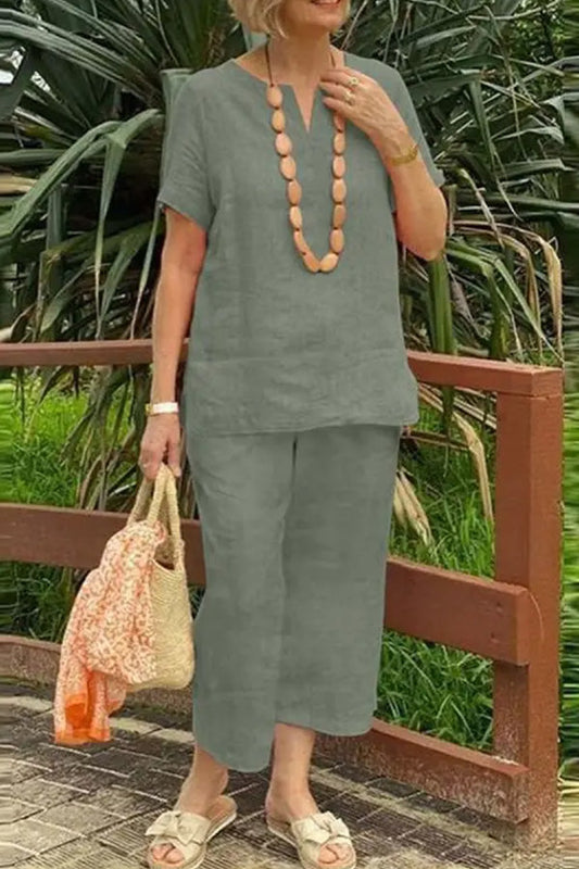 Loose Color Shirt Pants Set