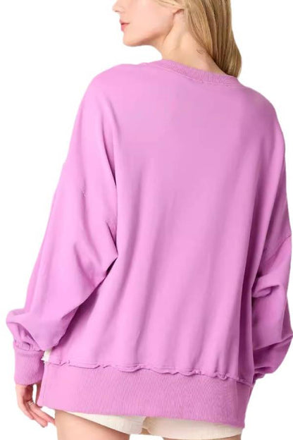 Colorblock Striped Top Loose Long Sleeve Sweater