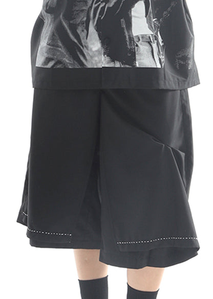 Wide-cut Contrast Shorts