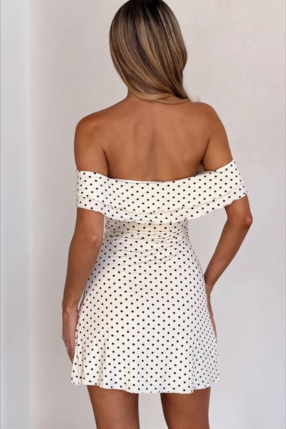 Polka Dot Bandeau Slim Pencil Mini Dress