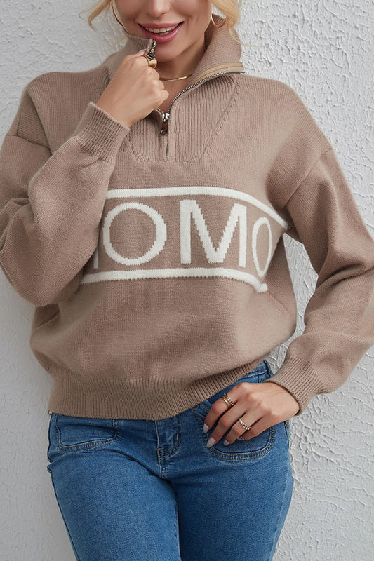 Design Letter Knit Sweater