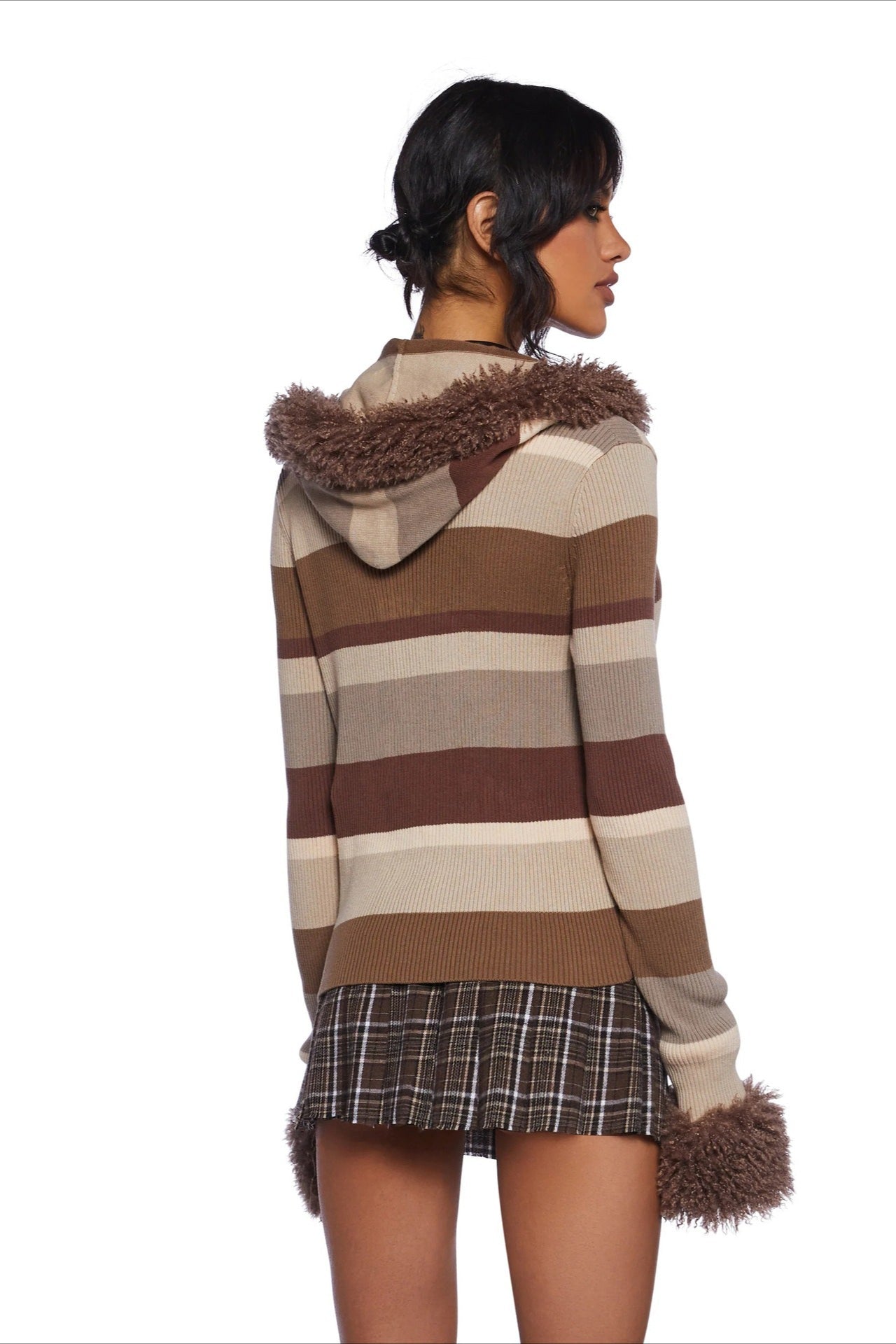 Fleece Hooded Knit Sweater