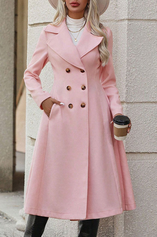 Double Breasted A-line Coat