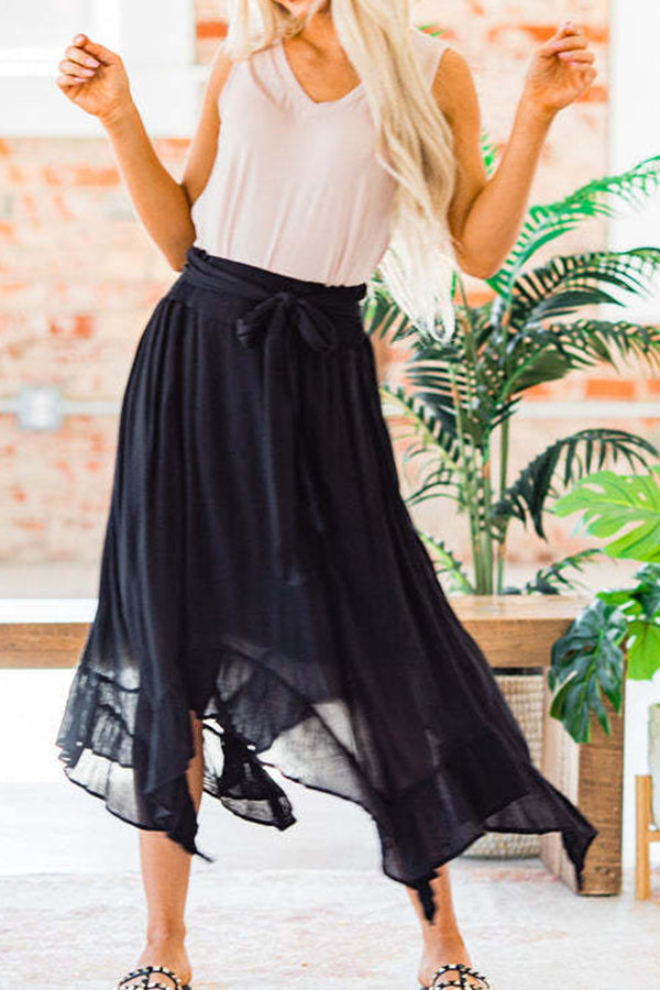 High Waist Irregular Splicing All-match Skirt