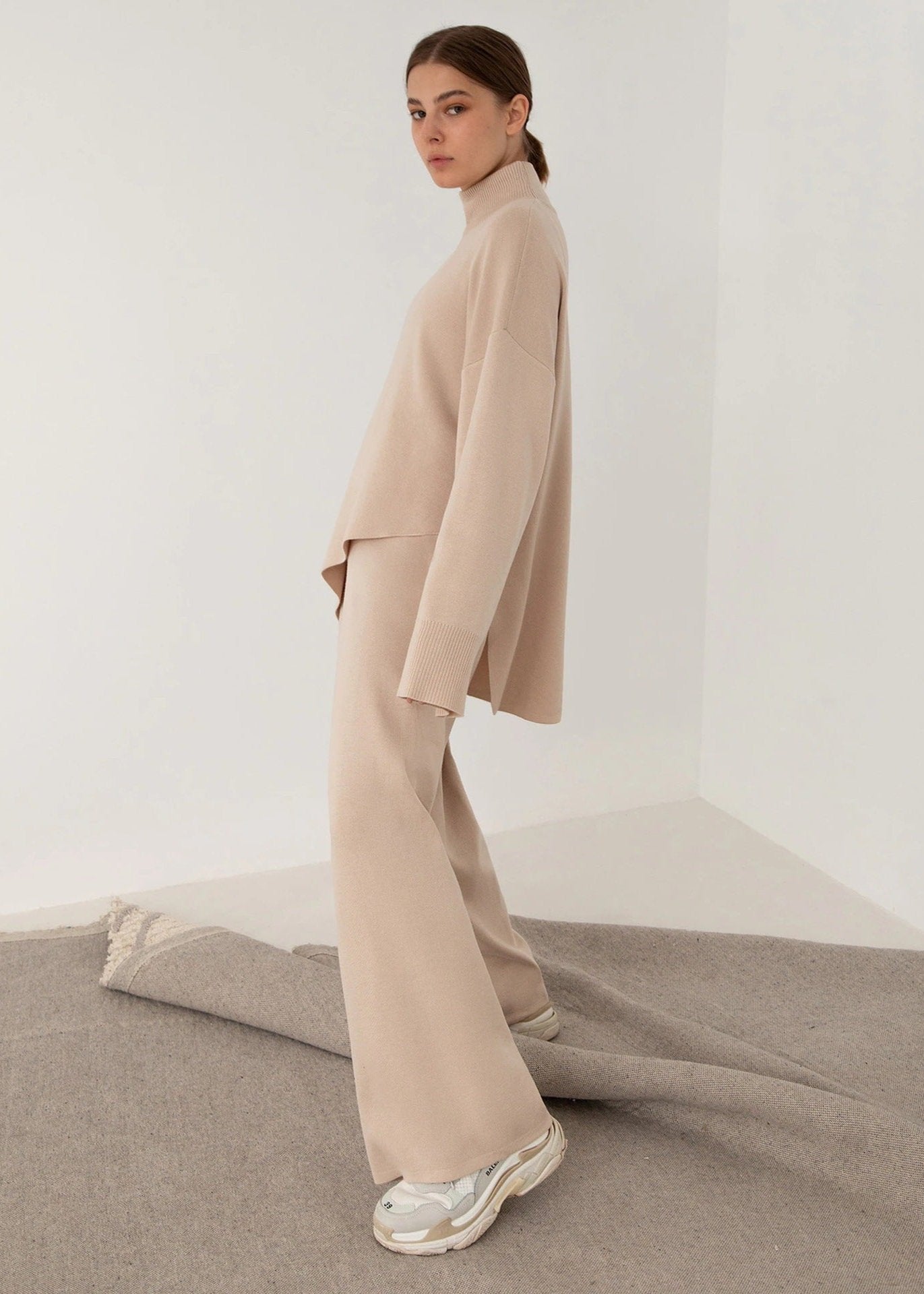 Irregular Hem Knit Two-piece Set