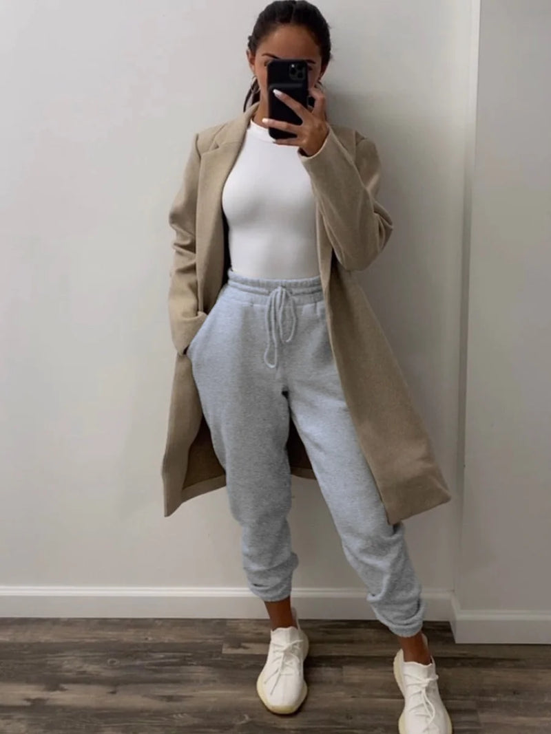 Mid Waist Drawstring Sweatpants Autumn – Comfortable and Stylish