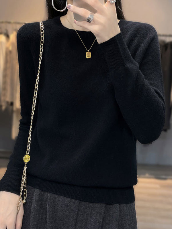 Blue Round-neck Long Sleeve Sweater An1059