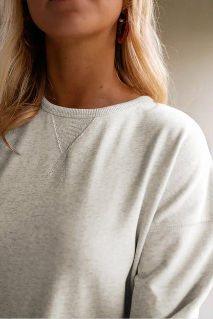 White Color Ruffle Hem Mini Sweatshirt Dress