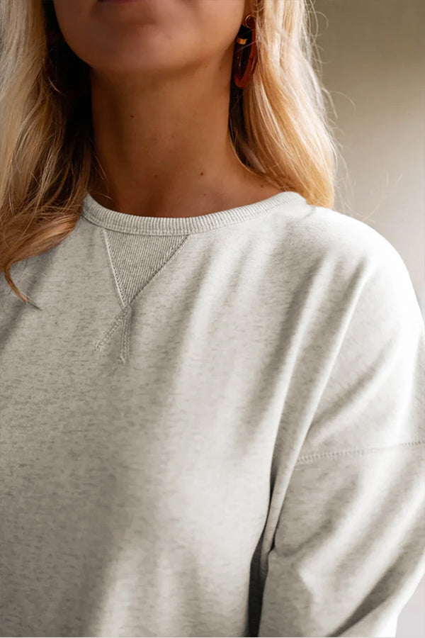 White Color Ruffle Hem Mini Sweatshirt Dress