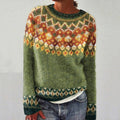 Geometric Diamond Contrast Jacquard Iceland Sweater elevenforest