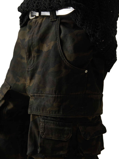 Camo Wide-leg Cargo Overalls - Style