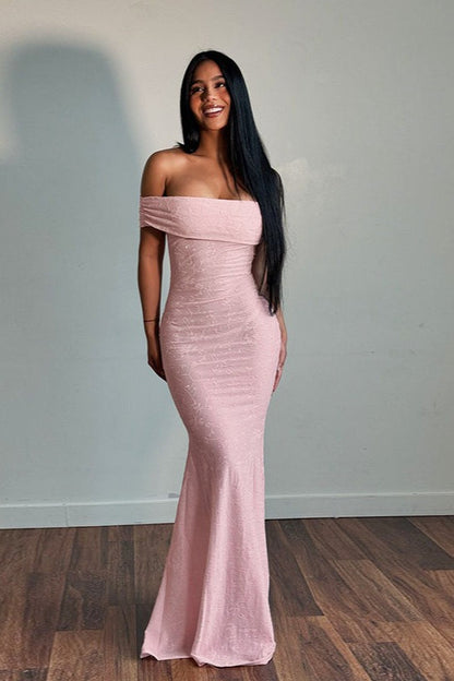 Off-shoulder Bodycon Maxi Dress
