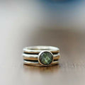 Layer Green Stone Silver Ring