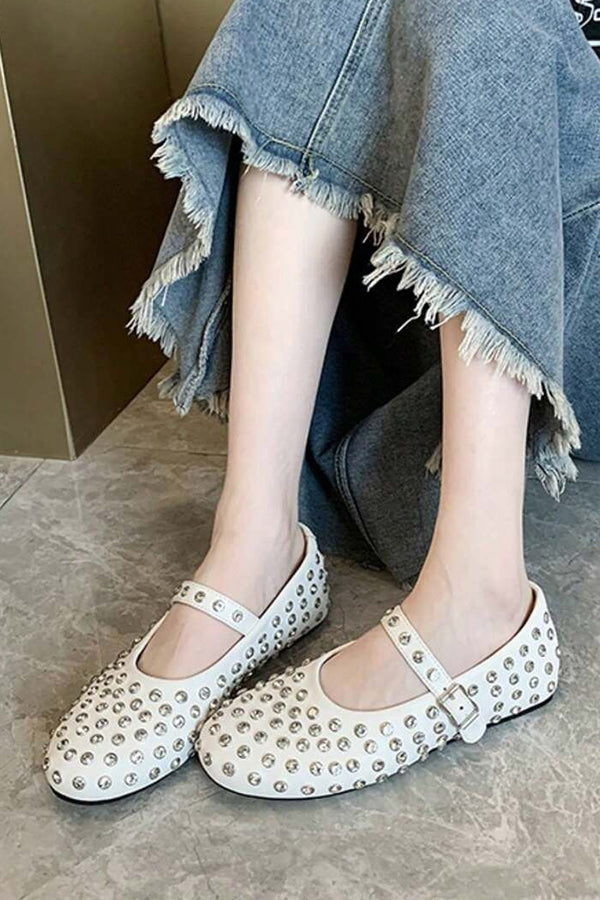 Full Diamond Round Toe Mary Jane Dance Shoes