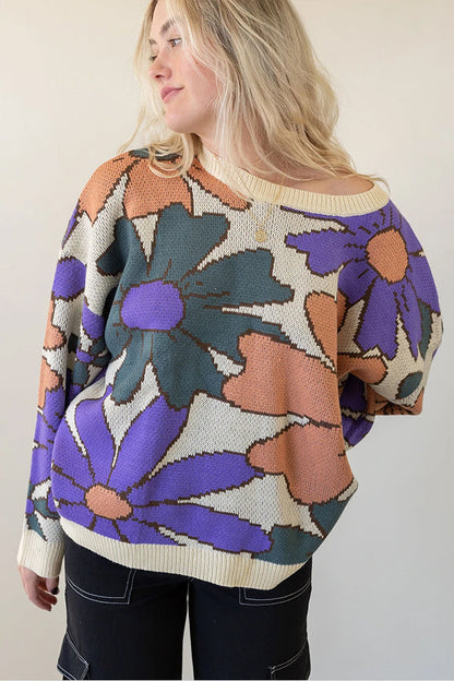 Multicolor Pattern Knitted Sweater