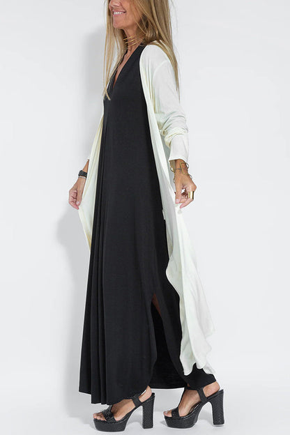 Shades of Happiness Knit Color Slit Drape Cardigan
