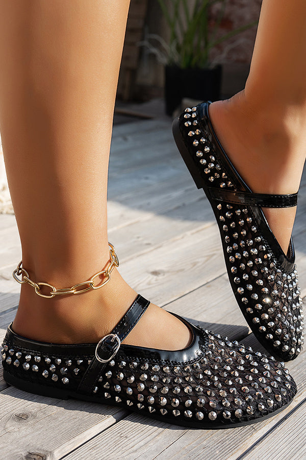 Fashionable Rhinestone French Buckle Sandals