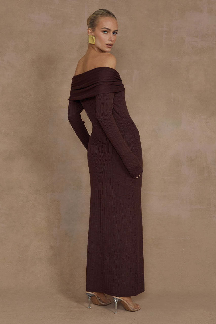 Off Shoulder Knit Sweater Dress