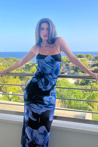 Halter Backless Tie Maxi Dress