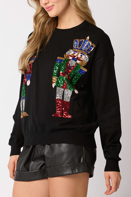 Christmas Soldier Sequined Sweatshirt