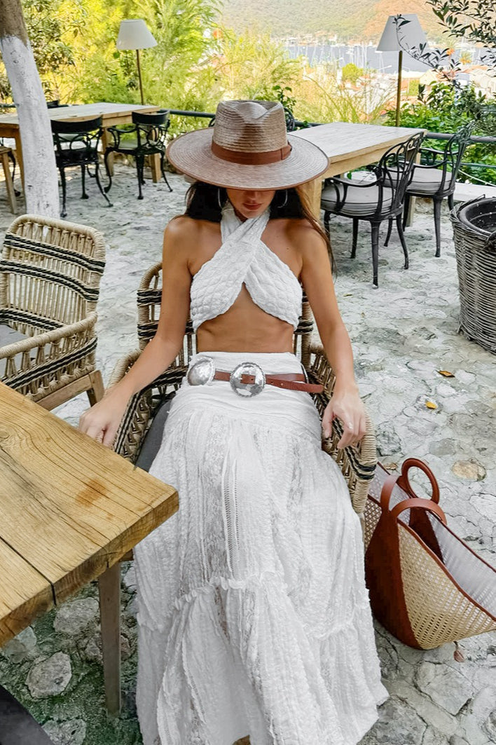 Ivory Lace A-line Skirt
