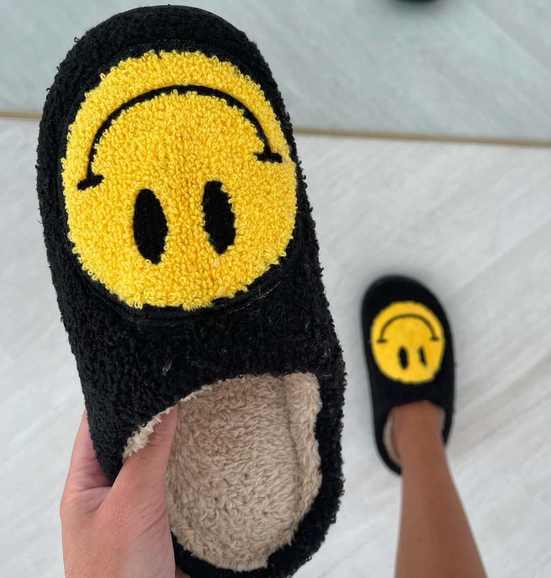 Smiley Plush Slippers