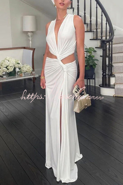 She__ a Winner Jersey Triple Loop Cutout Stretch Maxi Dress