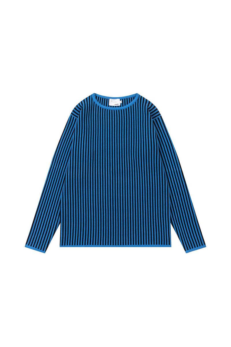 Blue Striped Knit Sweater