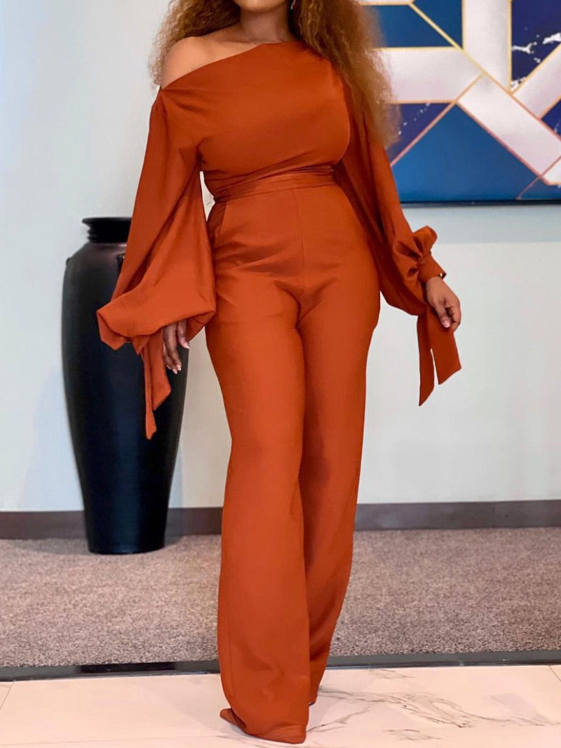 One Shoulder Bandage Design Wide Leg Jumpsuit Bo5047