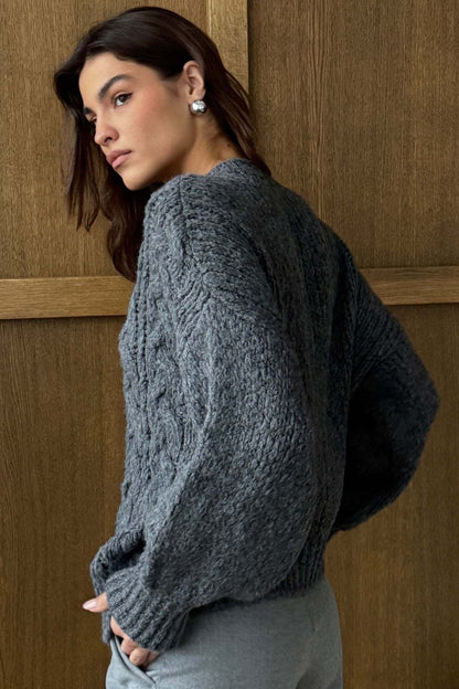 Cable Knit Crewneck Sweater