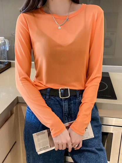Summer Korean Mesh T-shirts Transparent Tops for Loose White Transparent Office Lady Shirts