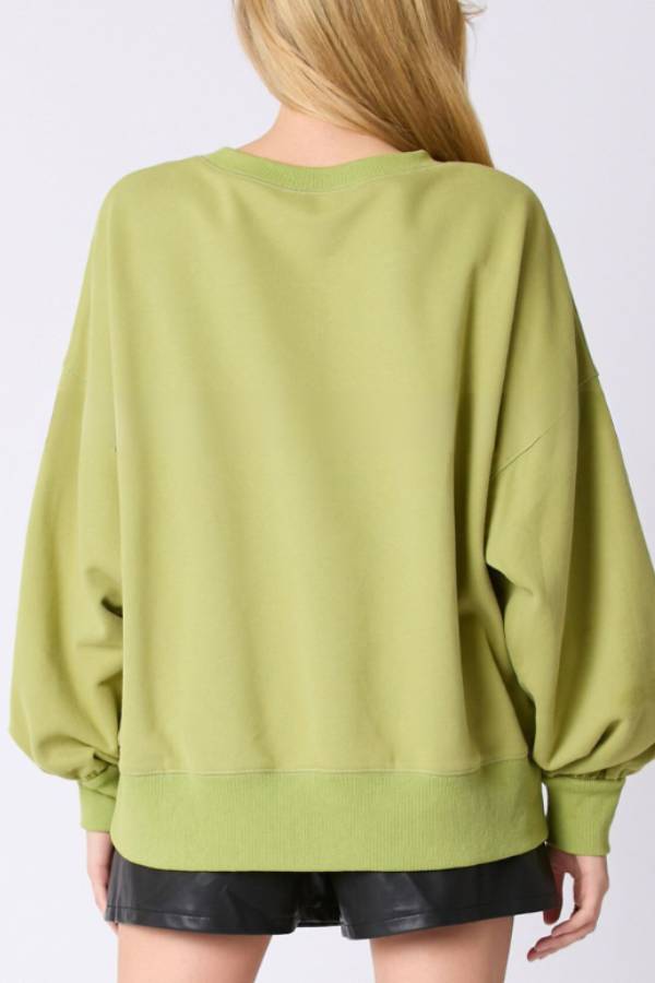 Halloween Coffee Sequin Top Loose Sweatshirt