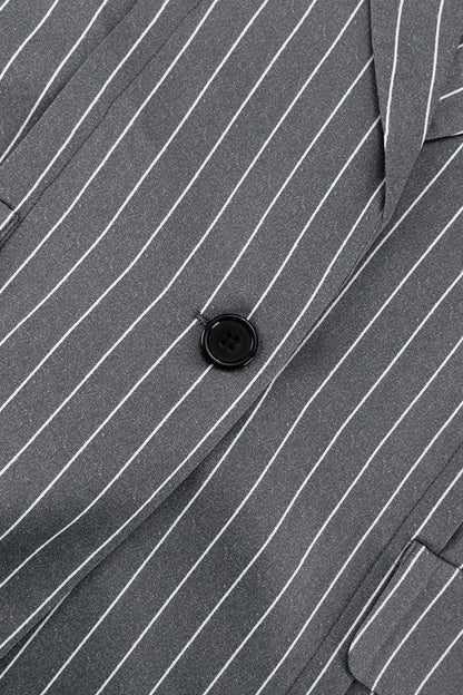 High End Striped Blazer Style Coat