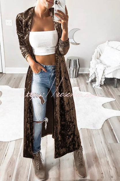Color Velvet Long Coat